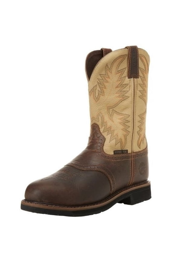 Boot Company Mens Waxy Brown Steel Toe Work Boots BROWN