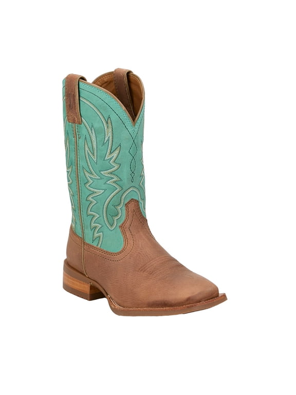 Boot Company Womens Women's Justin Cowhide Vamp 11" Turquoise Cowhide Top Boot 8 B Tan