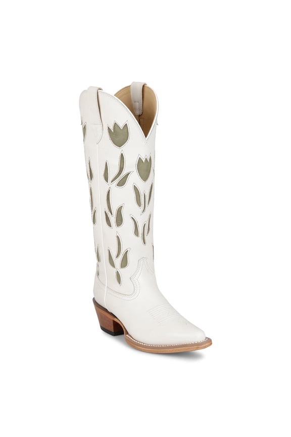 Boot Company Womens Women`s Justin Vintage May 15In Snip Toe Boot 7.5 B White