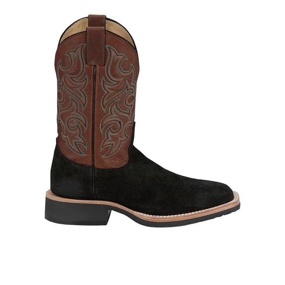 Justin Boots Mens Alamo Roughout Square Toe Cowboy Mid Calf Boots