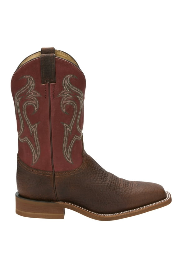 Boots Mens Bender 11 Inch Embroidered Square Toe Cowboy  Mid Calf Bo