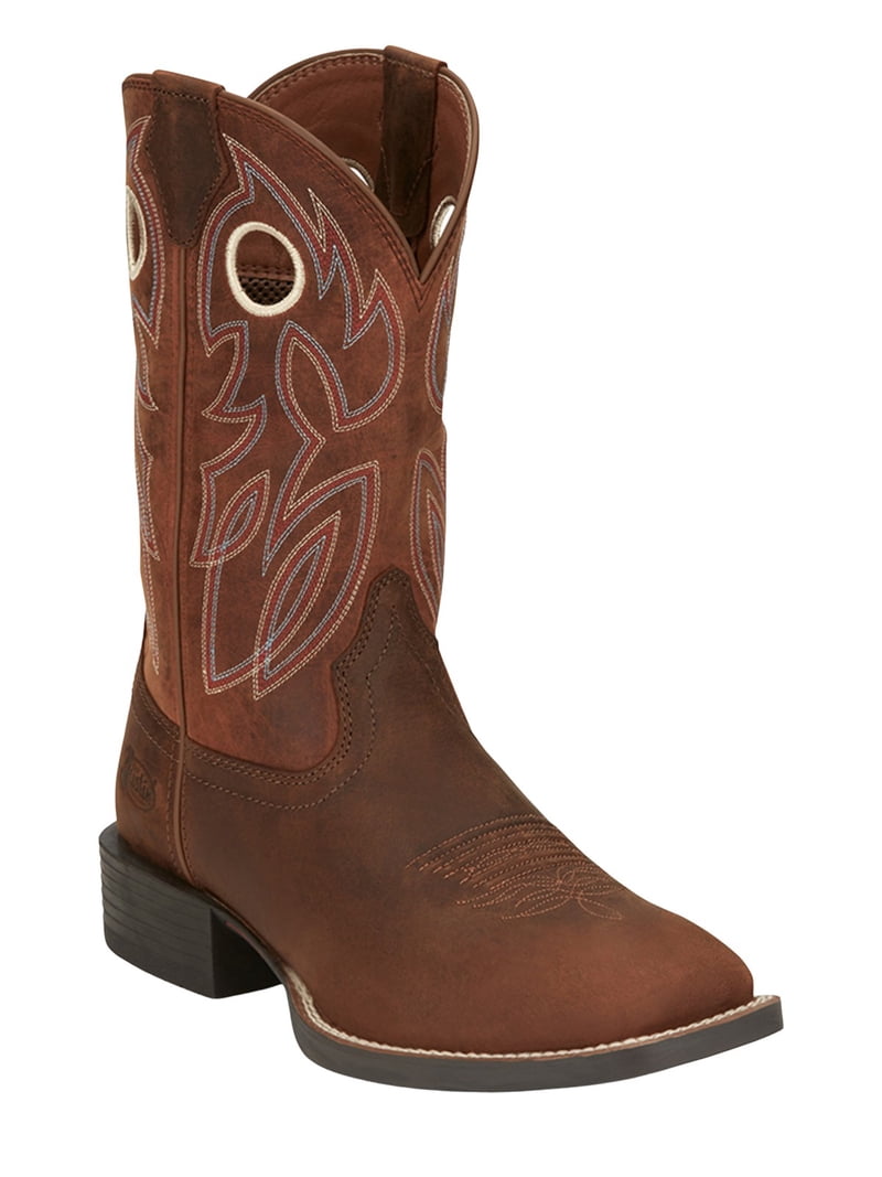 Justin‎ Boots Brown Leather Men\'s Cowboy Western Boots 9 Justin Men main image 3