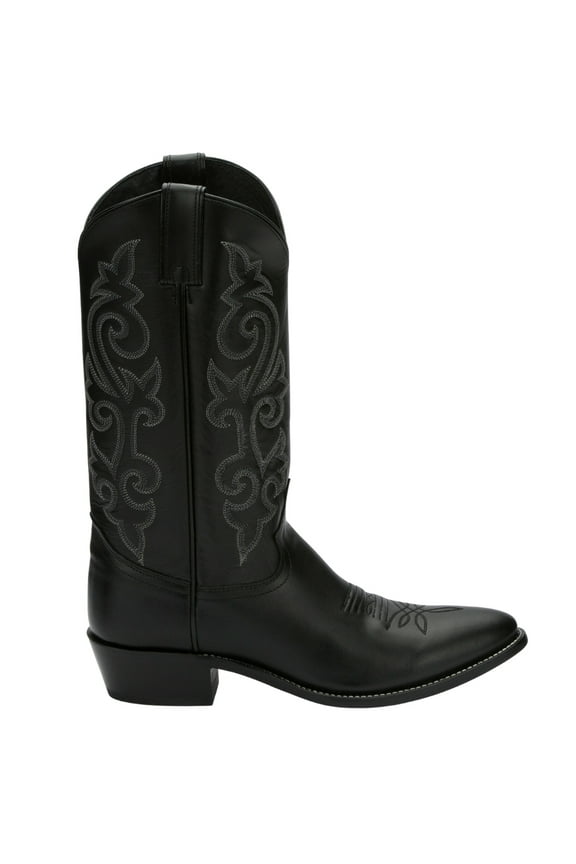 Men's London Calfskin Western Boot Round Toe Black 13 D(M) US