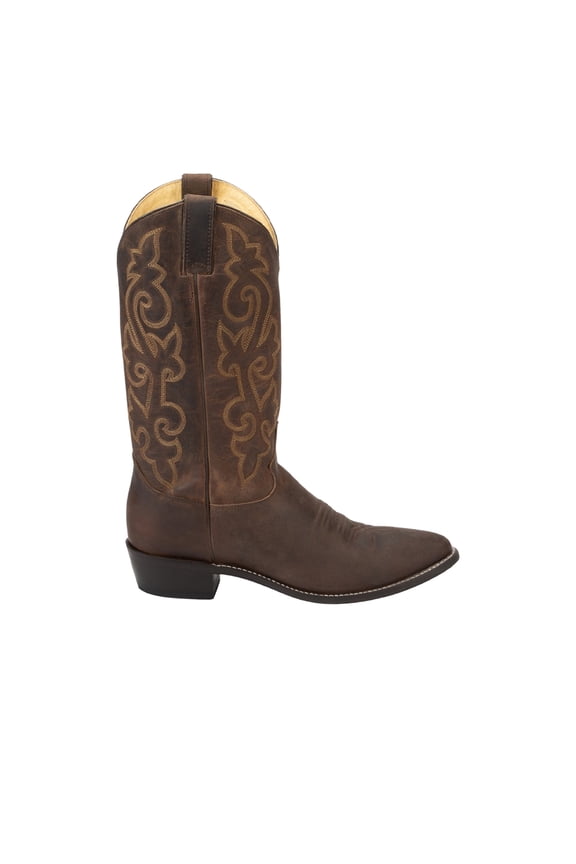 Justin Boots Mens Buck Embroidered Round Toe Pull On Cowboy Mid Calf Boots