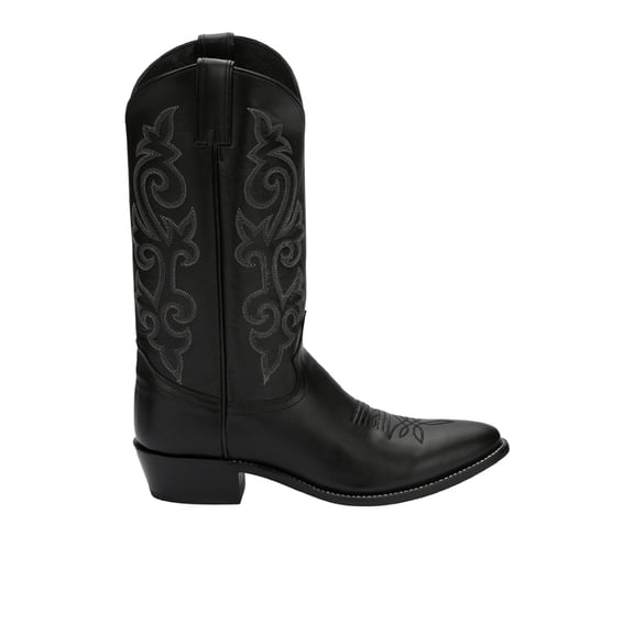 Justin Boots Mens Buck Round Toe Pull On Cowboy  Mid Calf Boots