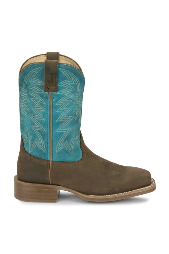 Boots Mens Bucks 11 Inch Embroidered Wide Square Toe Cowboy Mid Ca