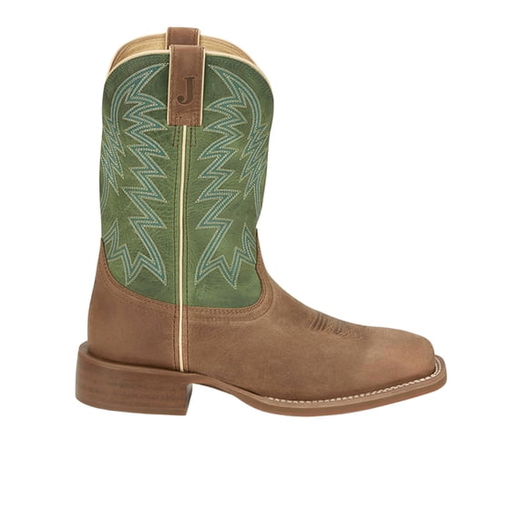 Justin Boots Mens Bucks Square Toe Pull On Cowboy Mid Calf Boots