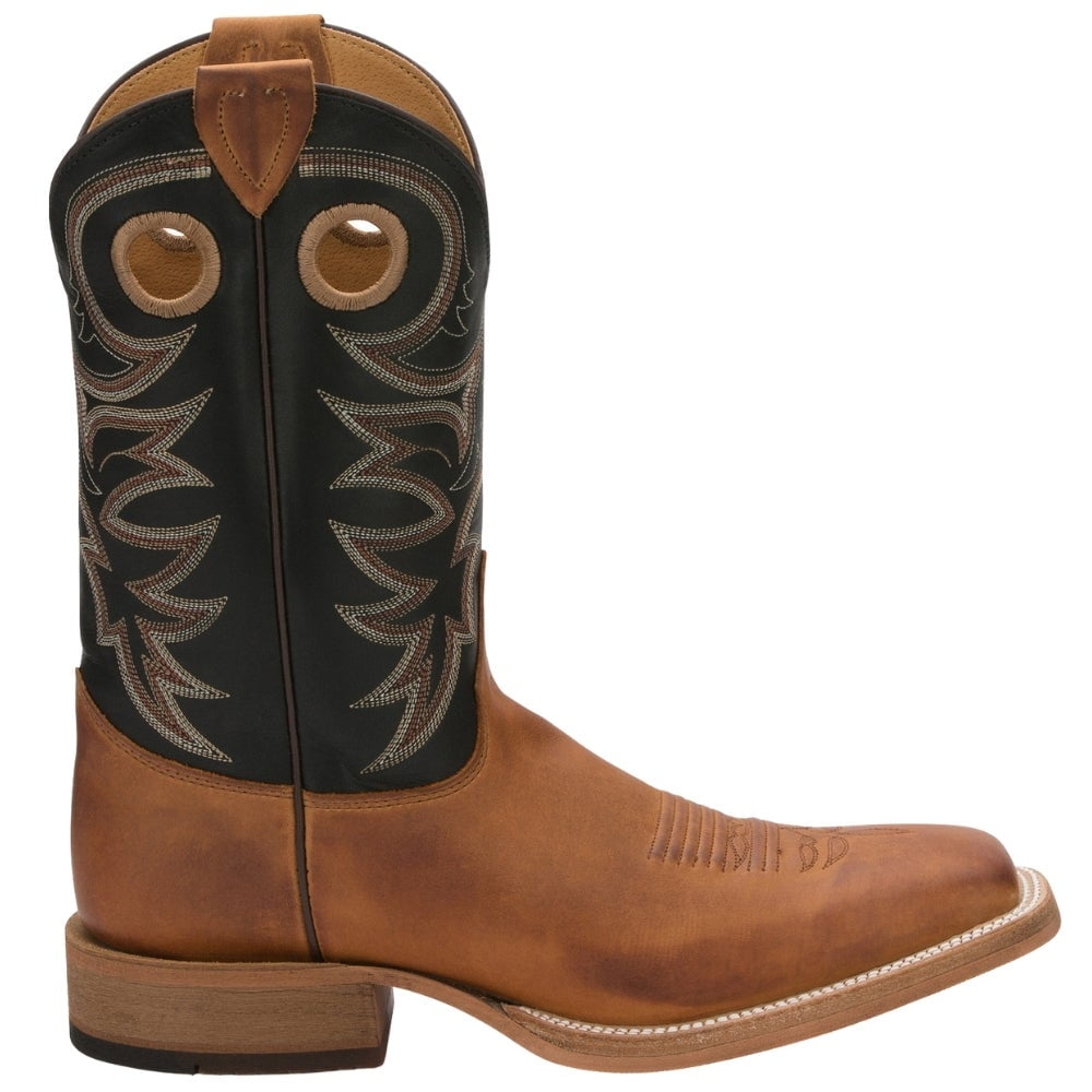 Justin Boots Mens Caddo Embroidery Square Toe Casual Boots Mid