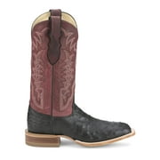 Justin Boots Mens Chisolm Full Quill Ostrich Square Toe Pull On Cowboy Mid