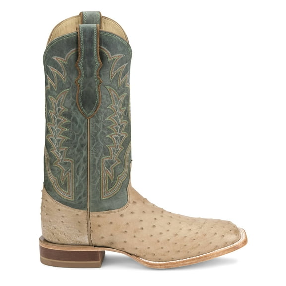 Justin Boots Mens Chisolm 13 Inch Full Quill Ostrich Square Toe Cowboy  Mid