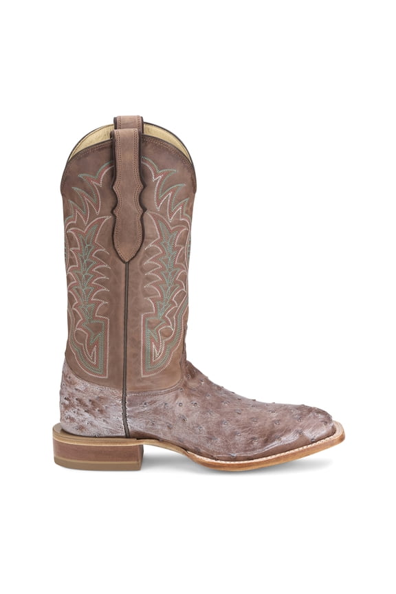 Boots Mens Chisolm Full Quill Ostrich Square Toe Pull On Cowboy Mid