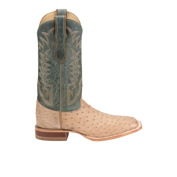 Justin Boots Mens Chisolm Full Quill Ostrich Square Toe Pull On Cowboy  Mid