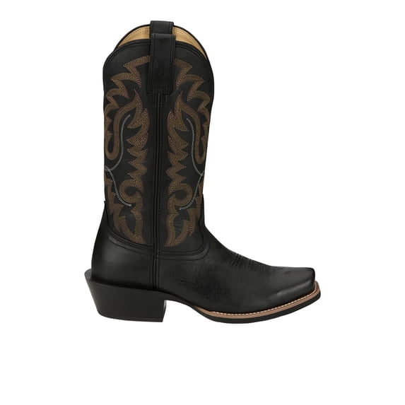 Justin Boots Mens Cowboy Town Embroidered Square Toe Cowboy Mid Calf Boots