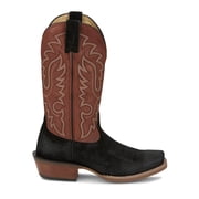 Justin Boots Mens Cowboy Town Embroidered Square Toe Cowboy Mid Calf Boots