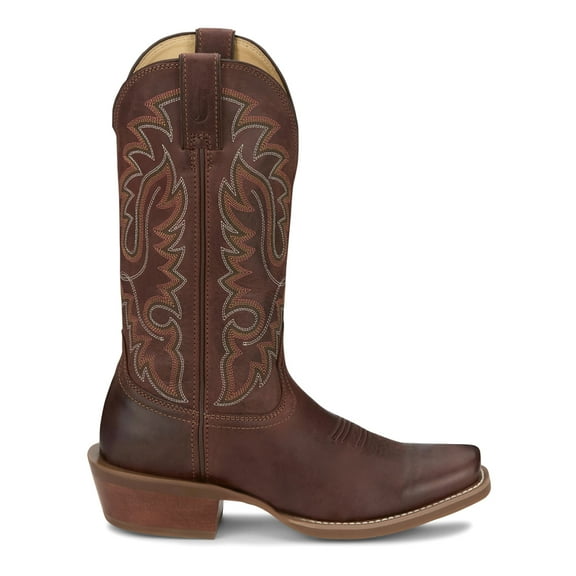 Justin Boots Mens Cowboy Town Embroidered Square Toe Cowboy Mid Calf Boots