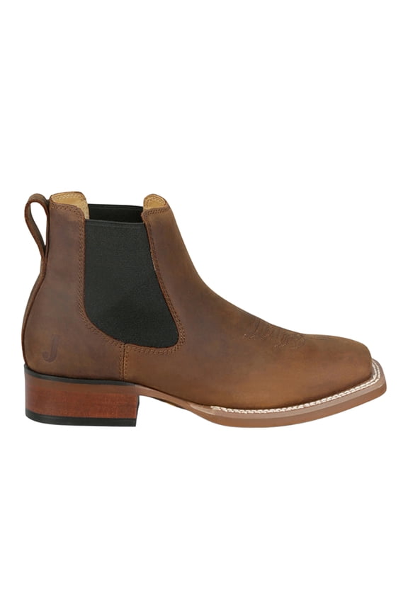 Boots Mens Crazy Buck Square Toe Chelsea Ankle Boots