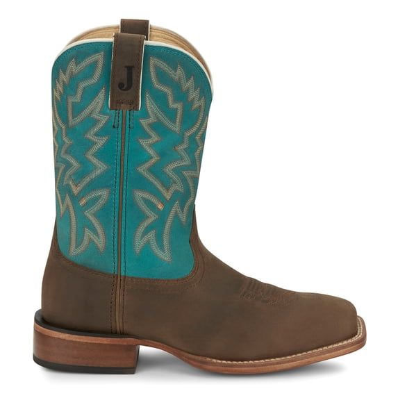 Justin Boots Mens Jackpot Square Toe Pull On Cowboy Mid Calf Boots