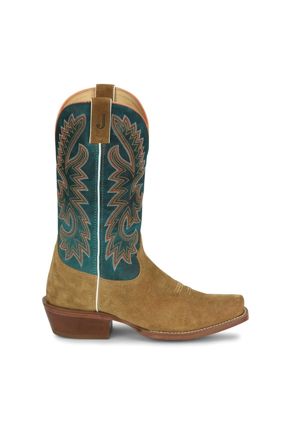 Boots Mens Jimmy Embroidered Square Toe Pull On Cowboy Mid Calf Boo