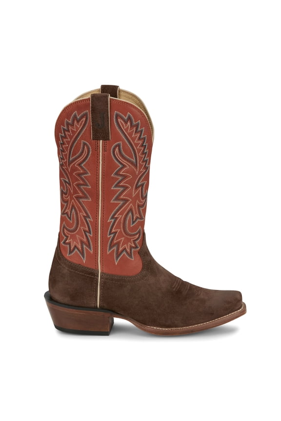 Boots Mens Jimmy Medium Square Toe Embroidered Cowboy  Mid Calf Boot