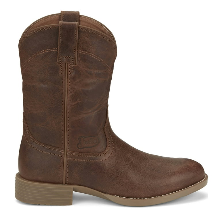 Justin Boots Mens Kilgore 10 Inch Stampede Round Toe Cowboy Casual Mid Cal Walmart