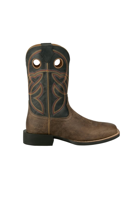 Boots Mens Lubbock 11 Inch Embroidered Square Toe Pull On Cowboy  Mi