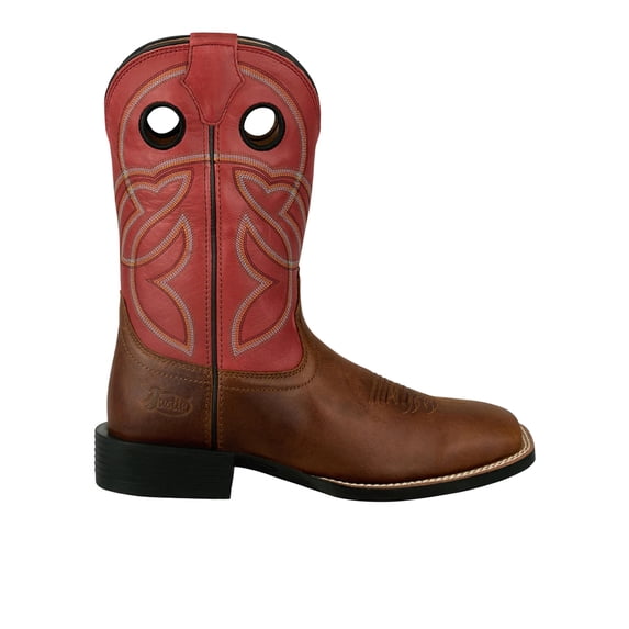 Justin Boots Mens Lubbock Embroidered Square Toe Cowboy Mid Calf Boots