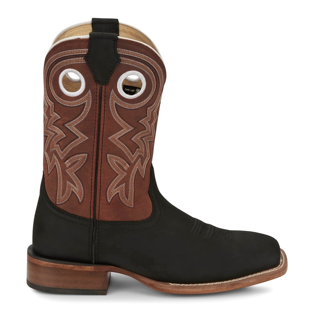 Justin Men’s Rush 11 Western Work Boots – Wide Square Toe, 11 Inch Shaft, Removable Insole