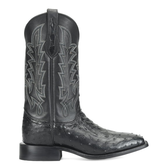 Justin Boots Mens Rancher 12 Inch Full Quill Ostrich Square Toe Cowboy Mid