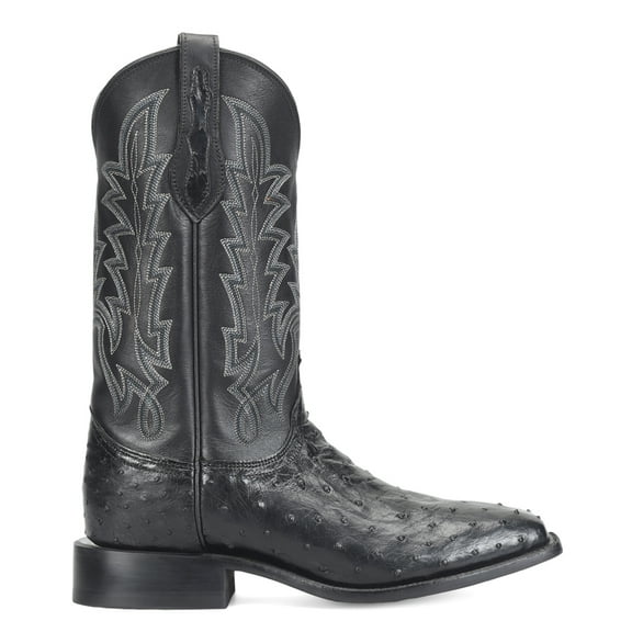 Justin Boots Mens Rancher 12 Inch Full Quill Ostrich Square Toe Cowboy  Mid