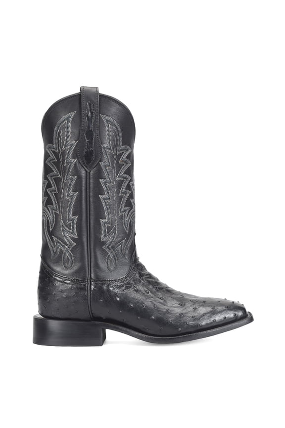 Boots Mens Rancher 12 Inch Full Quill Ostrich Square Toe Cowboy Mid