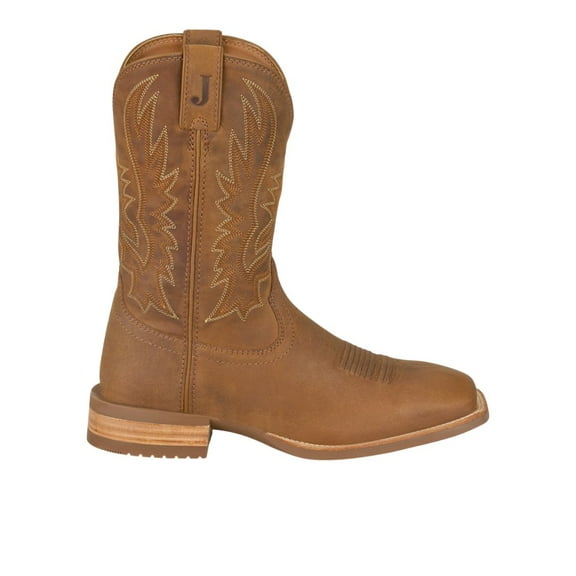 Justin Boots Mens Rustle 11 Inch Embroidered Square Toe Pull On Cowboy  Mid