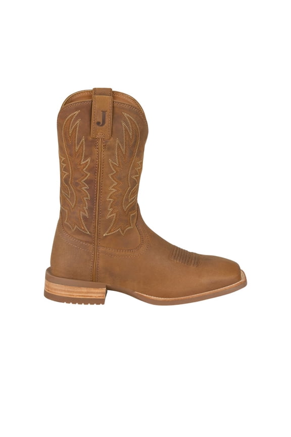 Boots Mens Rustle 11 Inch Embroidered Square Toe Pull On Cowboy Mid