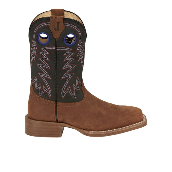 Justin Boots Mens Show Stopper Square Toe Pull On Cowboy Mid Calf Boots
