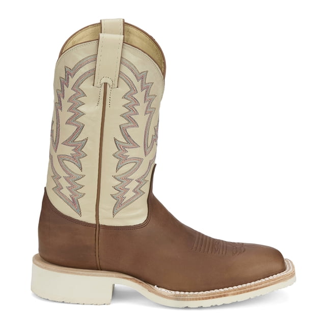 Justin Boots Mens Trainor Square Toe Pull On Cowboy Mid Calf Boots