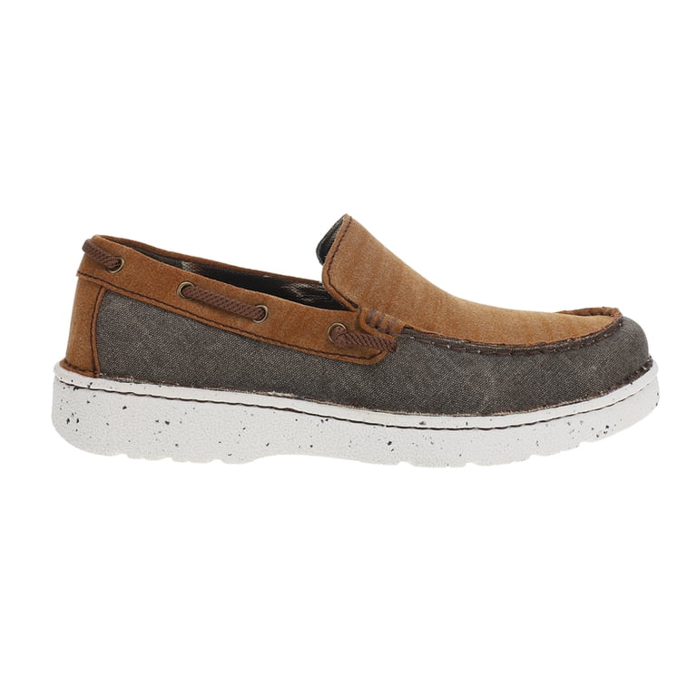 Justin Men\'s Dark Gray Canvas Slip-On Loafers with Brown Laces_11 Amazon.com | Men main image 4
