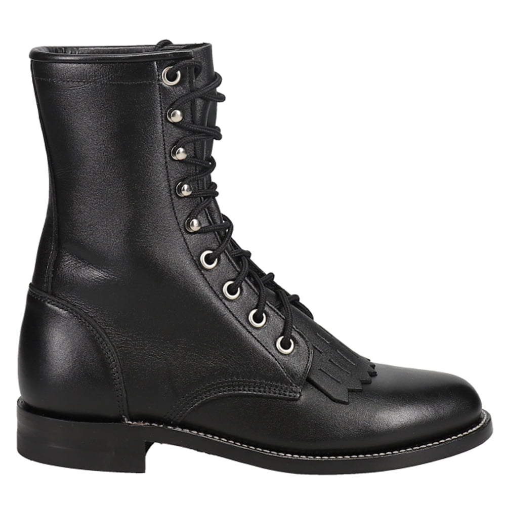 justin lace up dress boots Justin Women's McKean 7" Roper Toe Lace-Up Boots - Red
