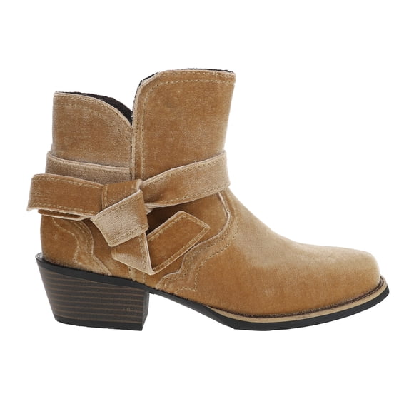 Justin Boots Womens Elana Velvet Square Toe Ankle Boots