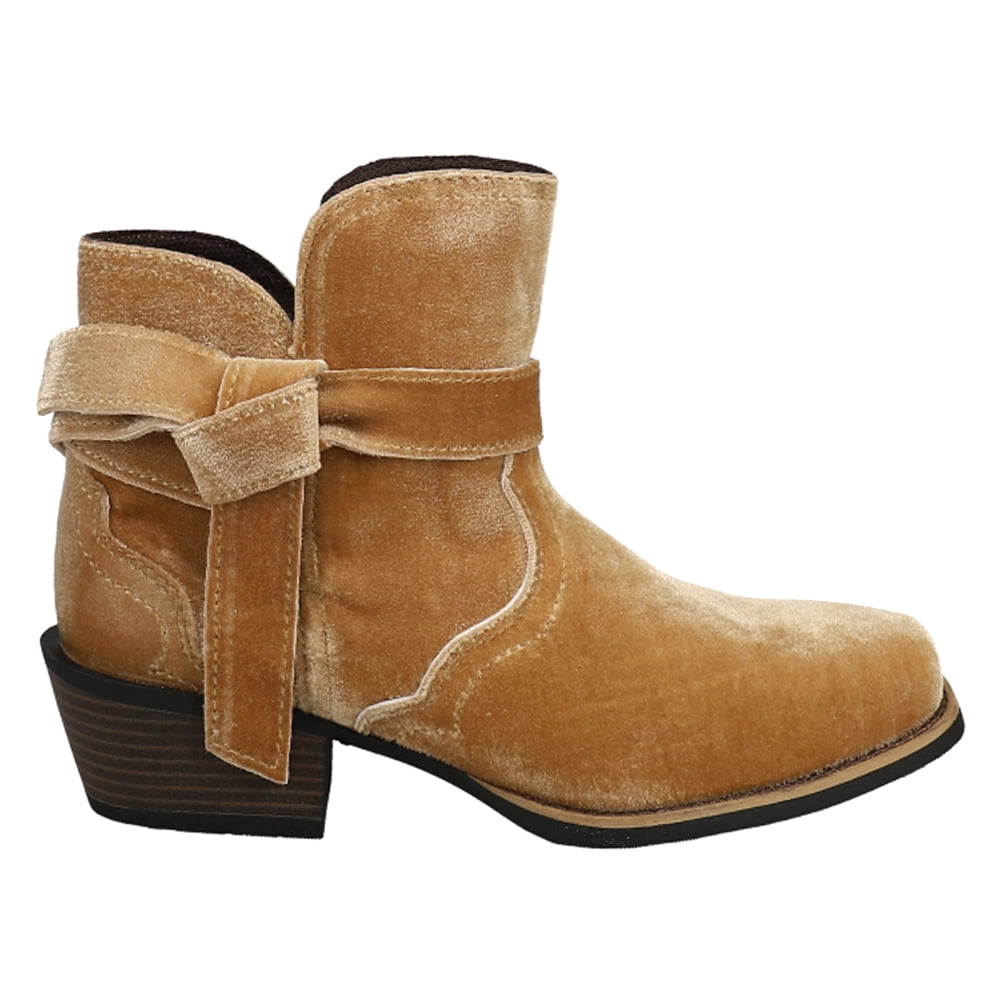 Justin Boots Womens Elana Velvet Square Toe Ankle Boots Walmart