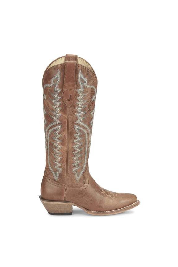 Boot Company Womens Women`s Justin Evelyn Barnwood 15In Top Cowgirl Boot 7 B Brown