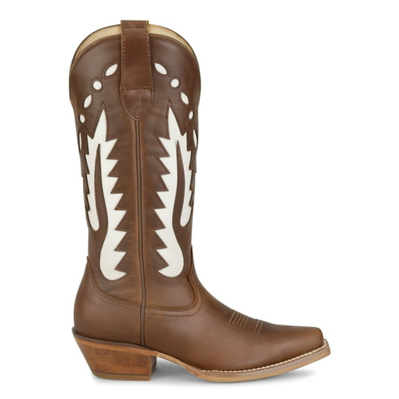 Justin Boots Womens Faye Tooled Inlay Snip Toe Cowboy Mid Calf Boots
