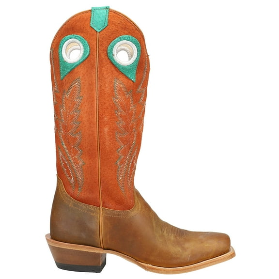 Justin Boots Womens Lorena Embroidered Cut Outs Wide Square Toe Cowboy  Mid