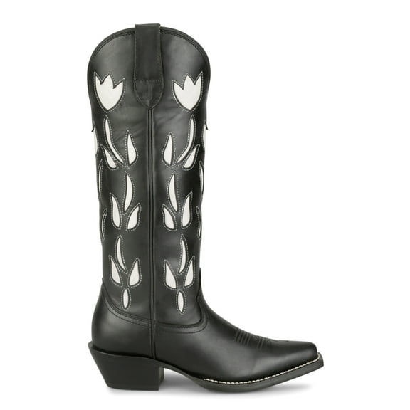Justin Boots Womens May 15 Inch Tooled Inlay Snip Toe Pull On Cowboy  Tall