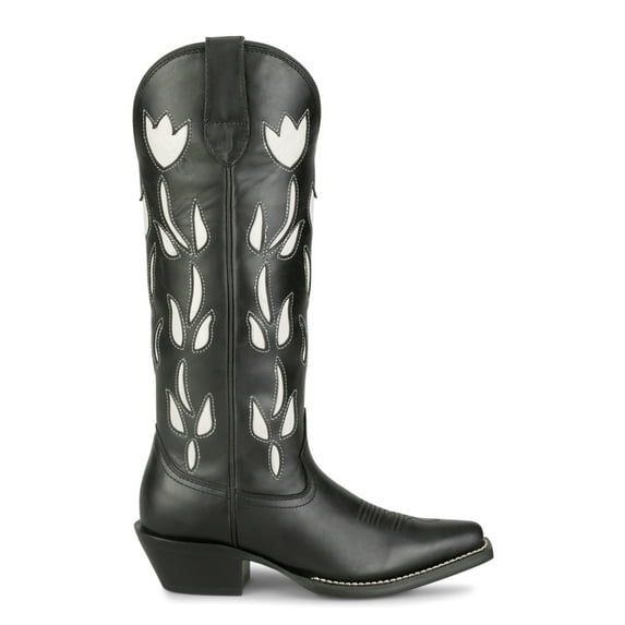 Justin Boots Womens May 15 Inch Tooled Inlay Snip Toe Pull On Cowboy Tall