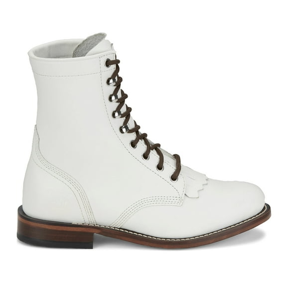 Justin Boot Company Womens Women`s Justin Water Buffalo Lace Up Roper 9 B White