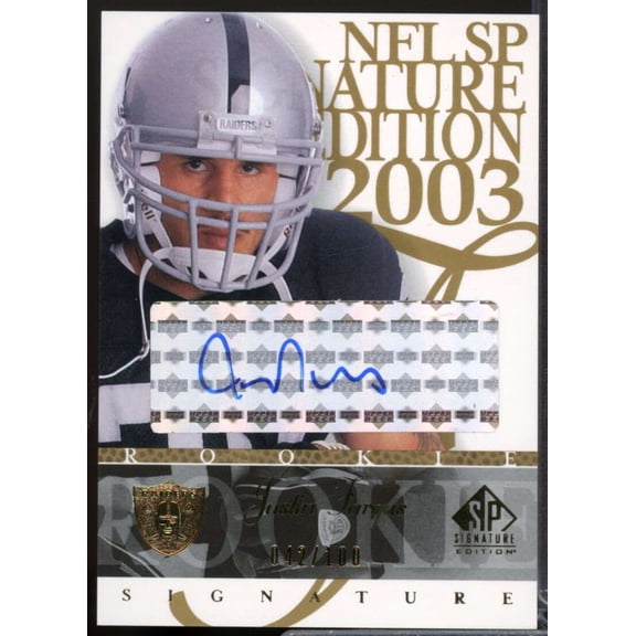 Justin Fargas /100 Card 2003 SP Signature Autographs Blue Ink #FA