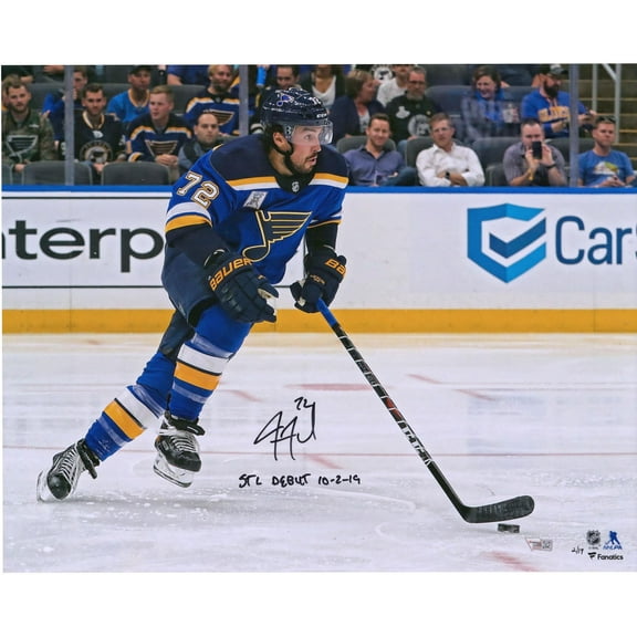 Justin Faulk St. Louis Blues Autographed 16" x 20" Opening Night Photograph with "STL Debut 10/2/19" Inscription - Limited Edition of 19 - Fanatics Authentic Certified