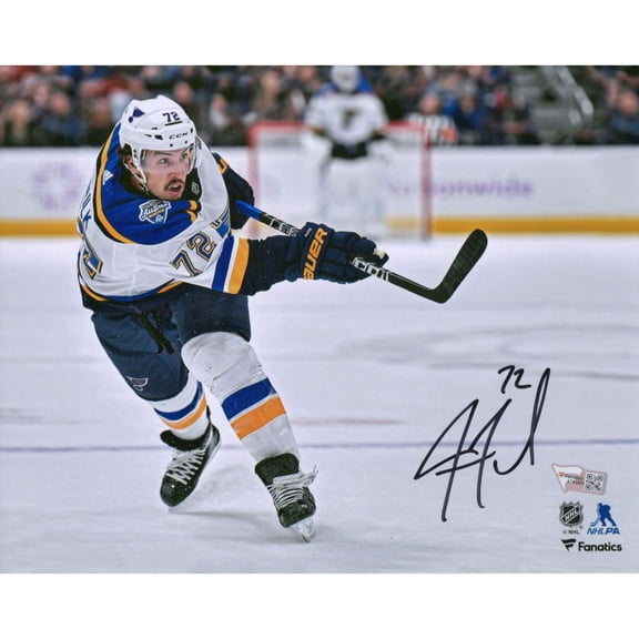Justin Faulk St. Louis Blues Autographed 8" x 10" White Jersey Shooting Photograph - Fanatics Authentic Certified