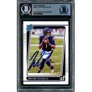 Justin Fields Autographed 2021 Donruss Rated Rookie Card #253 Chicago Bears Beckett BAS 210113