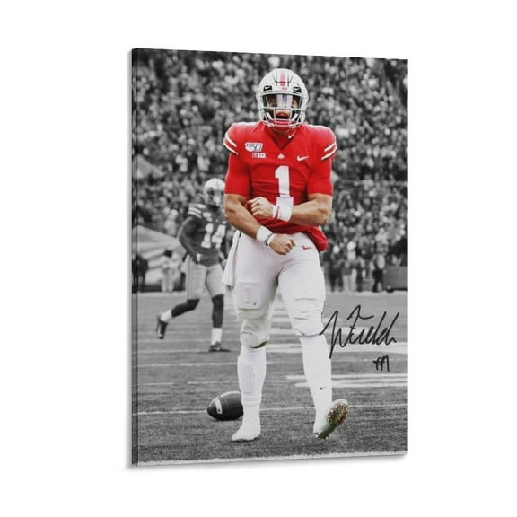 Justin Fields Canvas Poster Canvas Wall Art Prints Poster Gifts Photo Picture Painting Posters Room Decor Home Decorative 12x18inch(30x45cm)