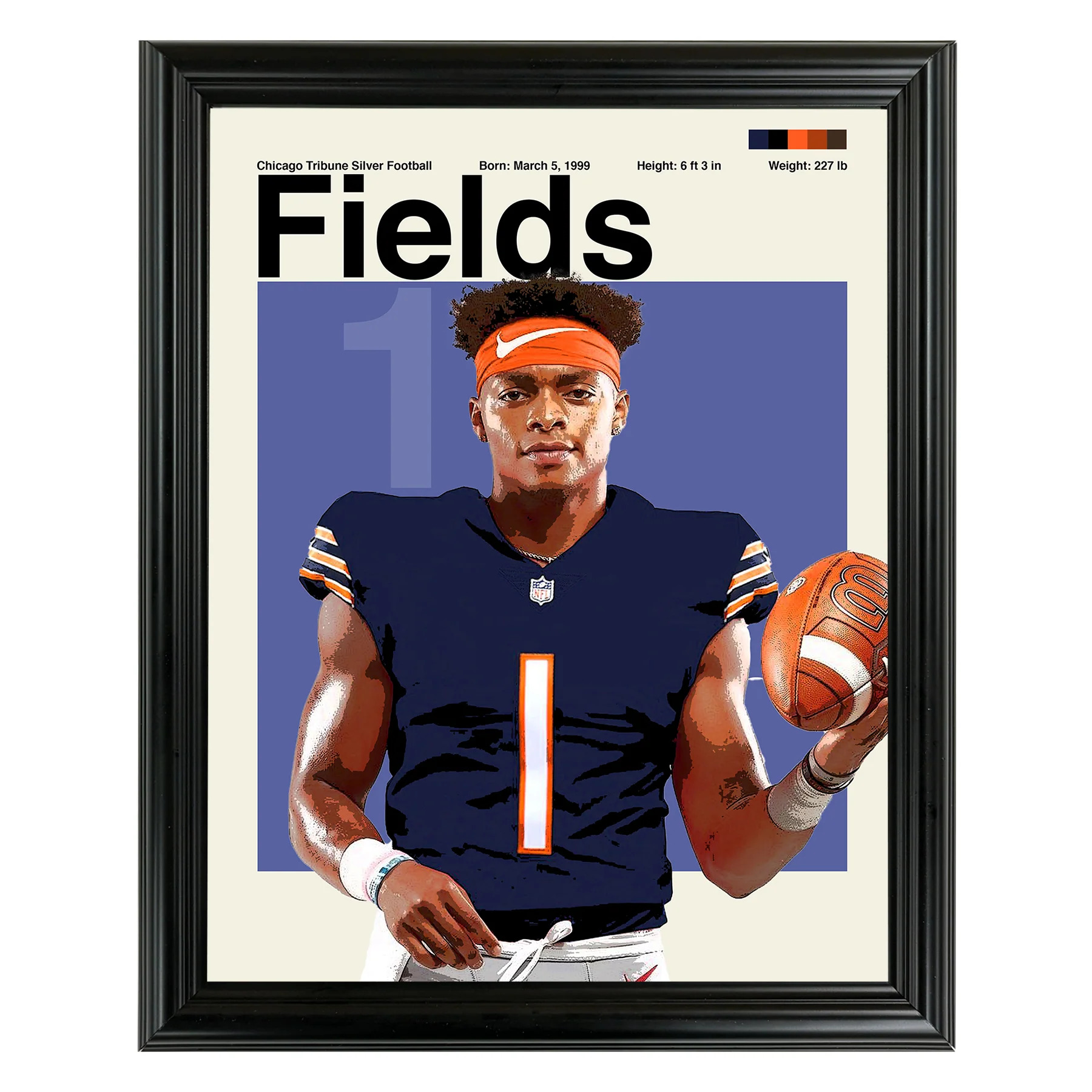Justin Fields Framed Sports Art Photo by Thomas Maxwell